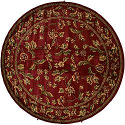 Halle Claret Red Area Rug (710 Round) (OlefinPile Height 0.4 inchesStyle TransitionalPrimary color RedSecondary colors Green, blue, ivoryPattern FloralTip We recommend the use of a non skid pad to keep the rug in place on smooth surfaces.All rug siz