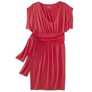 Merona Womens Shirred Dress w/Tie Back   Red Rave   S