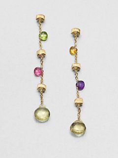Marco Bicego 18K Yellow Gold and Multi Gemstone Drop Earrings   Gold 
