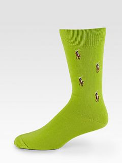 Polo Ralph Lauren Polo Player Dress Socks   Neon Green