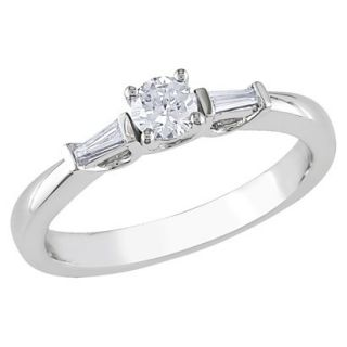 1/3 Carat Diamond in 10k White Gold Engagement Ring (Size 8)
