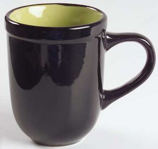 Gibson Designs Color Oasis Lime Mug, Fine China Dinnerware   Lime In, Black Out
