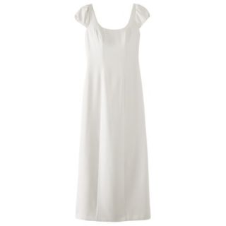 TEVOLIO Womens Soft Satin Cap Sleeve Bridal Gown   Porcelain White   8