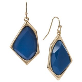 Womens Fashion Drop Earrings   Gold/Blue