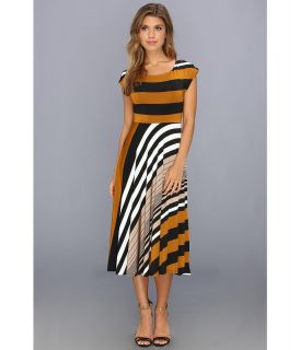 ABS Allen Schwartz Variegated Stripe Dress Womens Dress (Tan)