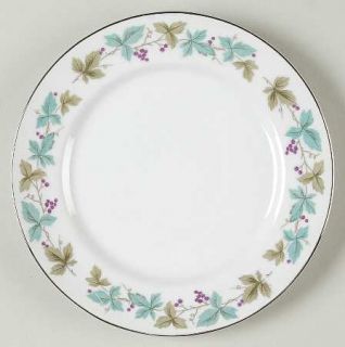 Fine China of Japan Vintage Salad Plate, Fine China Dinnerware   Blue/Green Leav