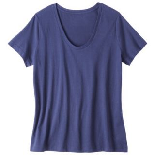 Pure Energy Womens Plus Size Short Sleeve Scoop Neck Tee   Blue 1X