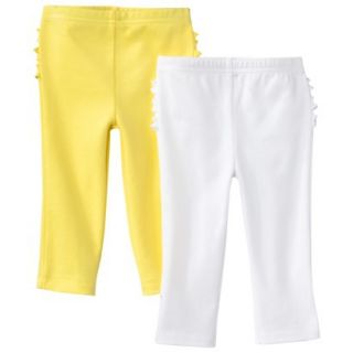 Just One YouMade by Carters Newborn Girls 2 Pack Pant   Yellow/White 9 M