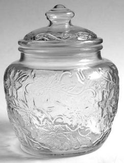 Vintage Princess House Crystal Jar Fantasia Poinsettia Canister