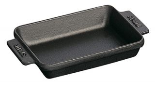 Staub Mini Rectangular Dish w/ 8 oz Capacity & Enamel Coated Cast Iron, Black Matte