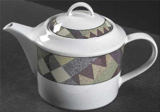 Studio Nova Palm Desert Teapot & Lid, Fine China Dinnerware   Multicolor Geometr