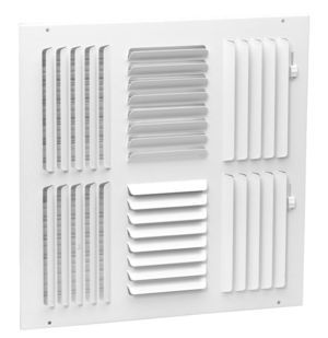 Hart Cooley 304 6x6 W HVAC Register, 6 W x 6 H, FourWay Steel for Sidewall/Ceiling White (013459)