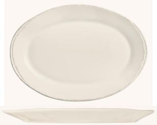 World Tableware Oval Platter   Ceramic, Cream White, 12 1/2 x 9
