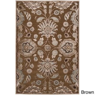 Hand woven Traditional Beige/brown Floral Durban Rug (4 X 57)