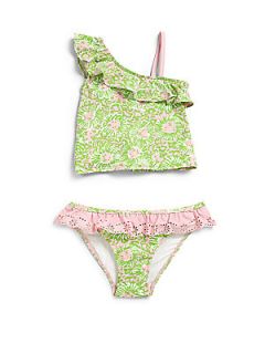 Lilly Pulitzer Kids Toddlers & Little Girls Two Piece Ruffled One Shoulder Tan