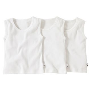 Burts Bees Baby Infant Toddler Boys 3 Pack Muscle Tank   White 18 M