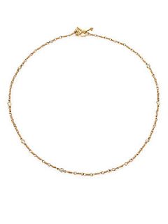 Temple St. Clair White Sapphire & 18K Yellow Gold Karina Station Necklace   Yell