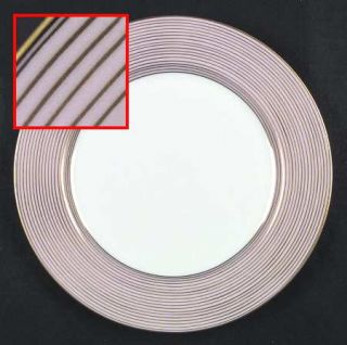 Fitz & Floyd Rondelle Pink Dinner Plate, Fine China Dinnerware   Gold Rings On P