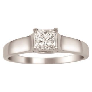 0.5 CT.T.W. Solitaire Diamond Certified Ring in 14K White Gold   Size 5.5