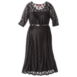 Merona Maternity Elbow Sleeve Lace Overlay Dress   Black L