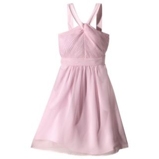 TEVOLIO Womens Halter Neck Chiffon Dress   Pink Lemonade   8