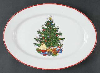 Cuthbertson American Christmas Tree (White) 12 Oval Serving Platter, Fine China