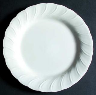 Nikko White Satin Luncheon Plate, Fine China Dinnerware   Blossom Time, All Whit