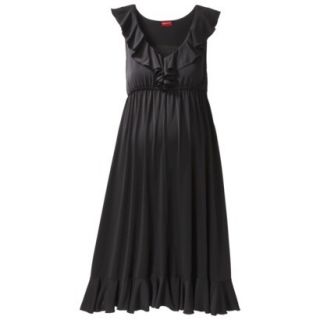 Merona Maternity Sleeveless Ruffle Trim Dress   Black M