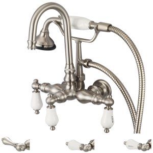 Water Creation F6 0012 02 AL Vintage Classic 3 3/8 In. Center Wall Mount Tub Fau