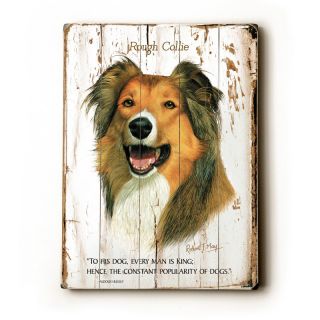 Artehouse Rough Collie Wooden Wall Art   14W x 20H in. Brown   0004 3046 26