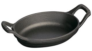 Staub Mini Oval Dish w/ 8 oz Capacity & Enamel Coated Cast Iron, Black Matte