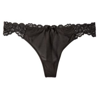 Gilligan & OMalley Womens Micro With Lace Back Thong   Black XS
