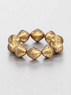 Nest African Brass Bead Bracelet   Gold