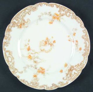 Haviland H2998 Dinner Plate, Fine China Dinnerware   H&Co,Blank 4,Gold Scrolls,Y