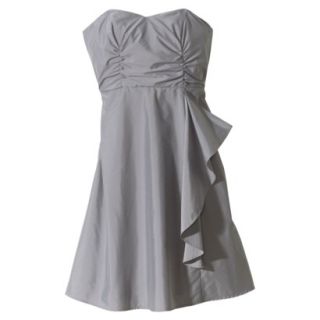 TEVOLIO Womens Plus Size Strapless Taffeta Dress w/Ruffle   Cement Gray   22W