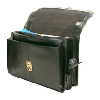 Bond Street Ltd Large Lockable Flap Briefcase with Computer Slot   Black  
