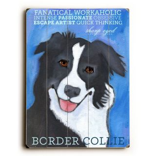 Artehouse Border Collie Wooden Wall Art   14W x 20H in. Brown   0004 1959 26