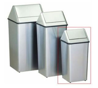 Witt Industries 13 Gallon Indoor Trash Can w/ Square Hamper & Swing Top, Stainless