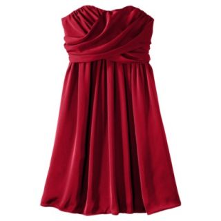 TEVOLIO Womens Plus Size Satin Strapless Dress   Red Stoplight   26W