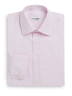 Fine Twill Solid Dress Shirt   Pink