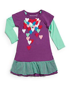 Toddlers & Little Girls Heart Dress   Purple Rain