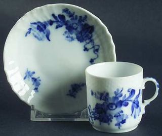 Royal Copenhagen Blue Flowers Braided Flat Demitasse Cup & Saucer, Fine China Di