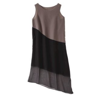 Mossimo Womens Asymmetrical Midi Dress   Timber/Black XS
