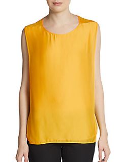 Sleeveless Double Layer Blouse   Gold