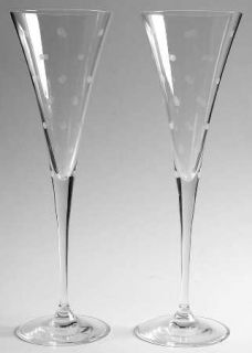 Lenox Larabee Dot Set of 2 Trumpet Champagne Flutes   Kate Spade, Frosted Dots