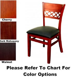 AAF Upholstered Venetian Side Chair Criss Cross Bottom German Beech Wood Black Vinyl