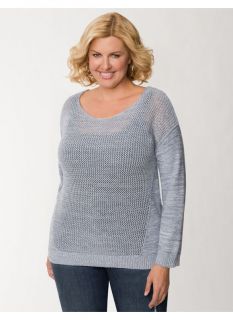 Lane Bryant Plus Size Open stitch high low sweater     Womens Size 18/20, Dark