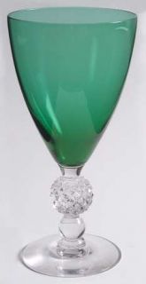 Morgantown Golf Ball Venetian Green (Emerald) Water Goblet   Stem #7643, Venetia