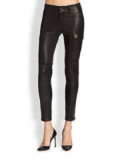 J Brand Houlihan Leather Skinny Pants   Noir