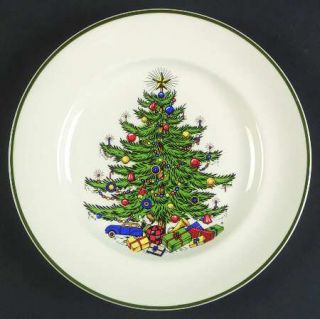 Cuthbertson Christmas Tree (Narrow Green Band,White) Salad Plate, Fine China Din